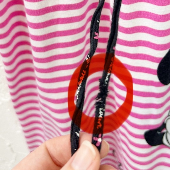 Vintage y2k White Pink Striped Minnie Mouse Babydoll Tank Top Size Large - Picture 5 of 8